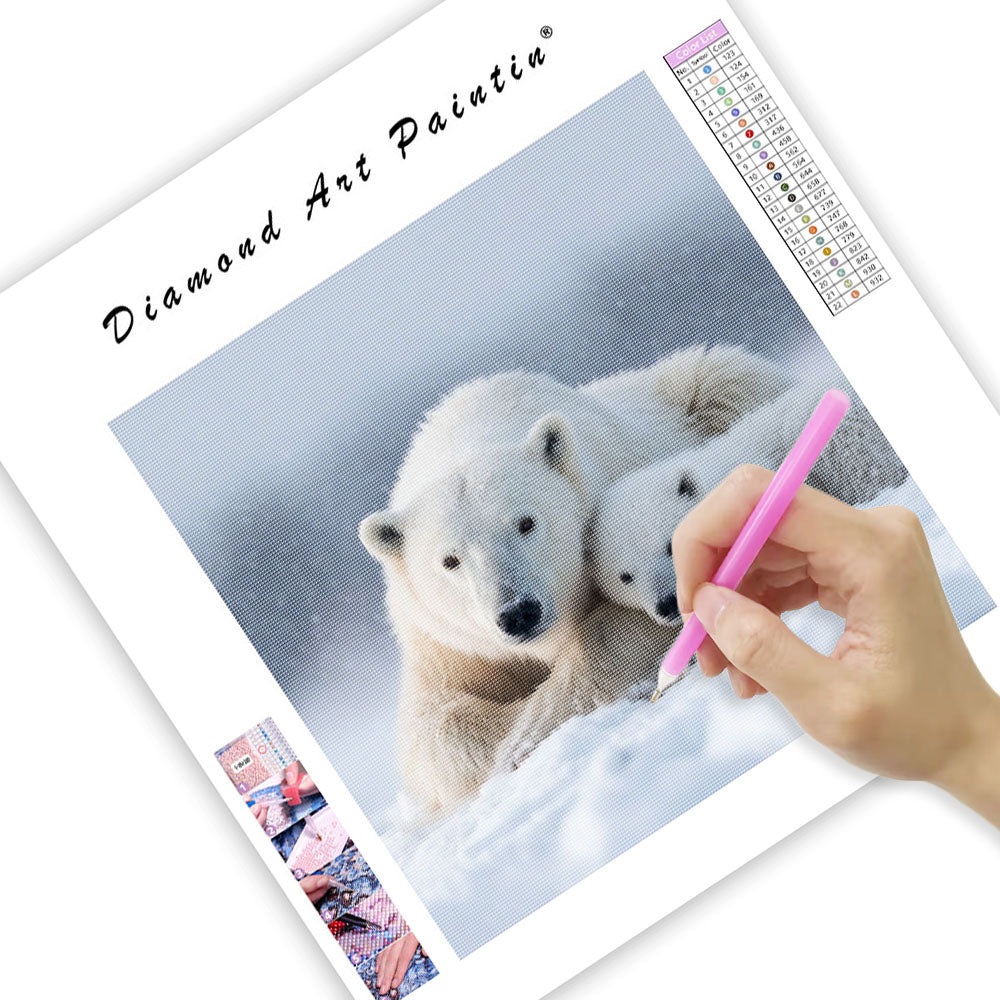 Polar Bear Mother and Cub - Diamond Painting