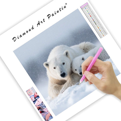 Polar Bear Mother and Cub - Diamond Painting