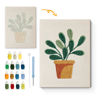 Plant in Pot - Punch Needle