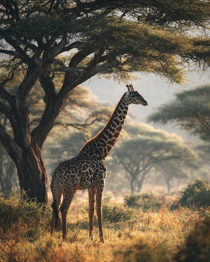 Giraffe Browsing the Acacia Trees - Diamond Painting