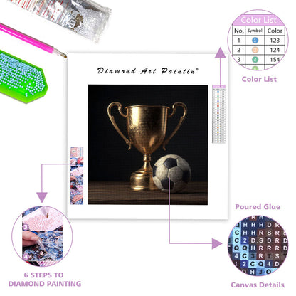 Golden Trophy and Ball - Diamond Painting
