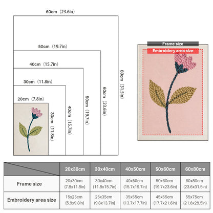 Blush Pink Blossom Stem - Punch Needle