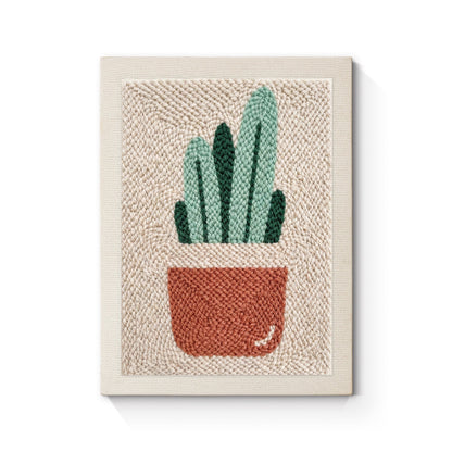 Cactus in Terracotta Pot - Punch Needle