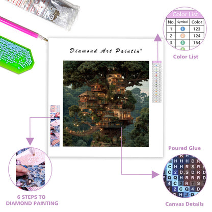 Enchanted Oak Treehouse - Diamond Painting