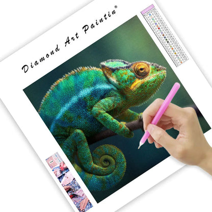 Vibrant Chameleon - Diamond Painting