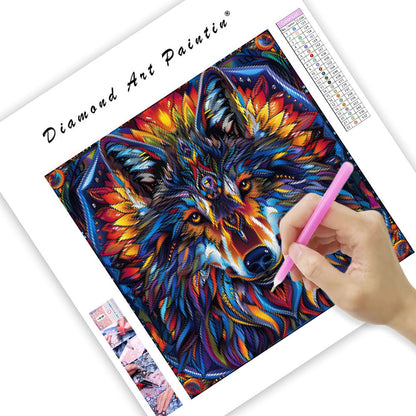 Mandala Wolf Pattern - Diamond Painting