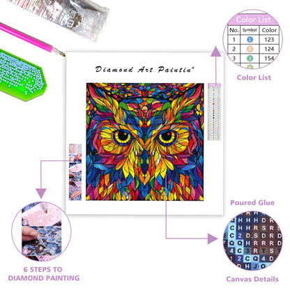 Stained Glass Owl - Diamond Painting