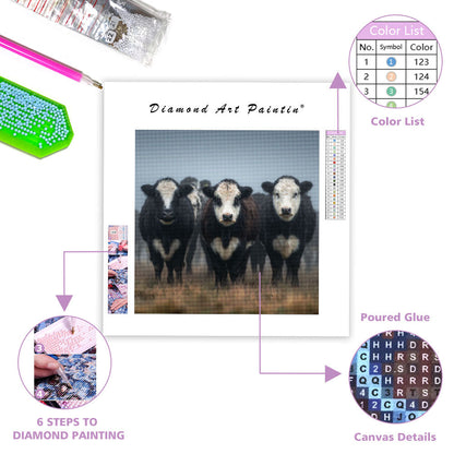 Belted Galloway Cows - Diamond Painting