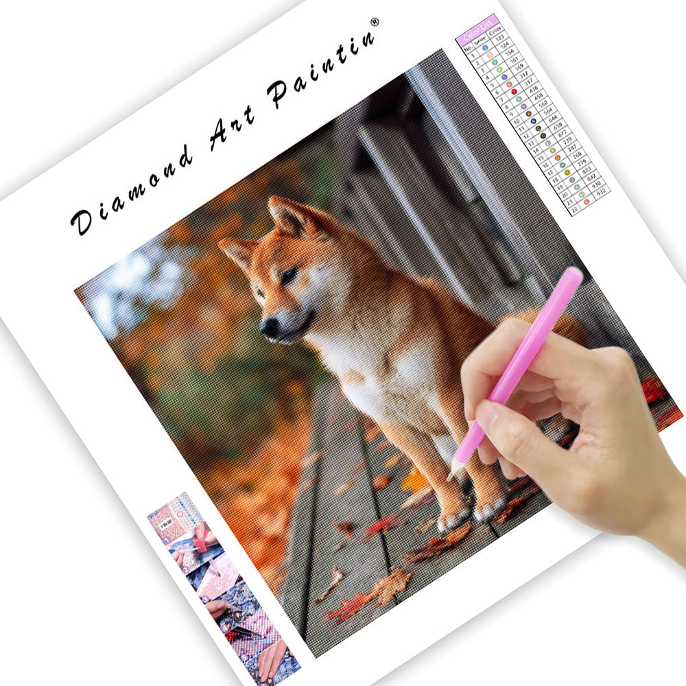 Shiba Inu Contemplating - Diamond Painting