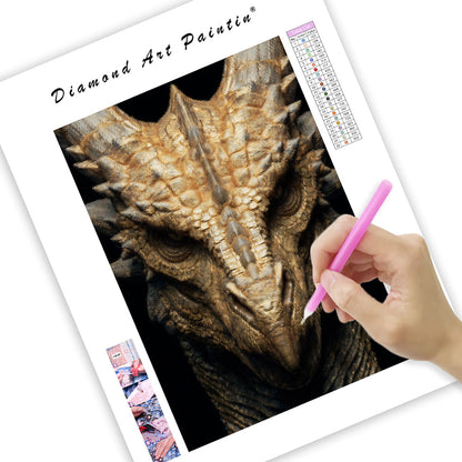 Golden Dragon Head - Diamond Painting