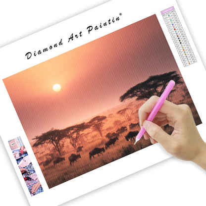 Sunrise Over the Serengeti - Diamond Painting