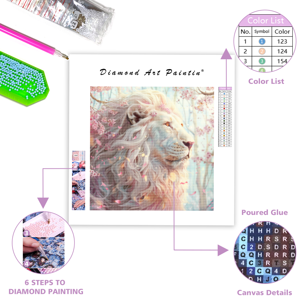 Blossom Lion - Diamond Painting