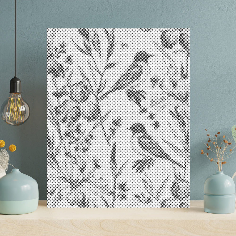 Bluebird and Iris - Dot Painting