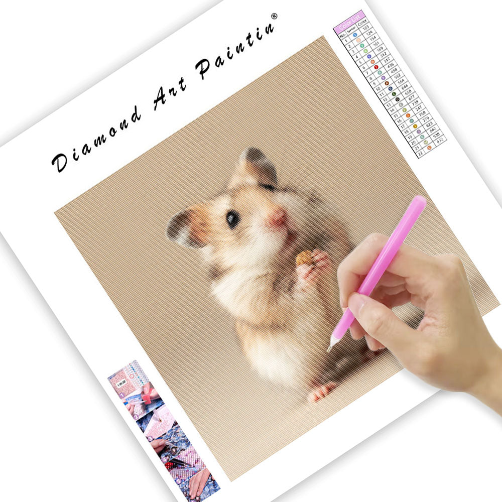 Dwarf Hamster with Seed - Diamond Painting