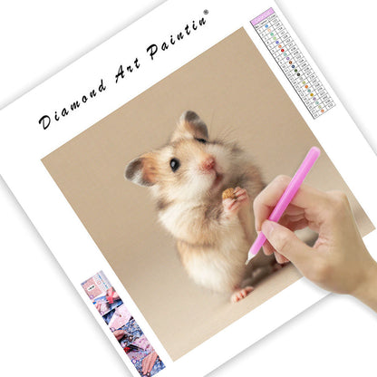 Dwarf Hamster with Seed - Diamond Painting