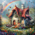 Rainbow Fairy Cottage - Diamond Painting