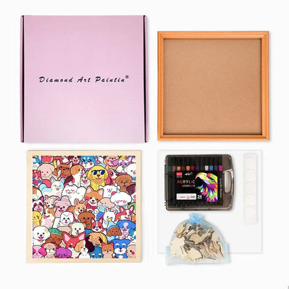 Pet Party - Wooden Coloring Puzzle