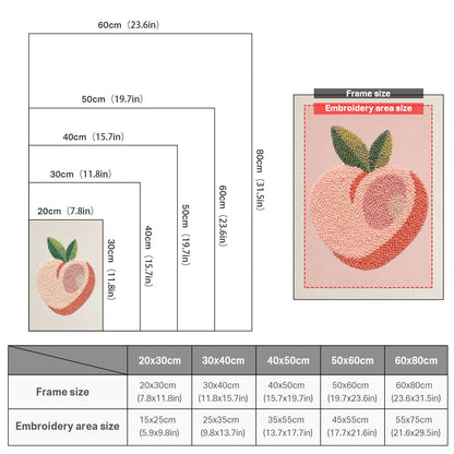 Peach Embroidery - Punch Needle
