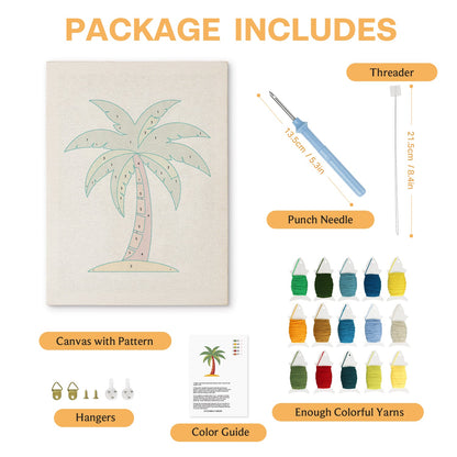 Vibrant Palm Tree - Punch Needle