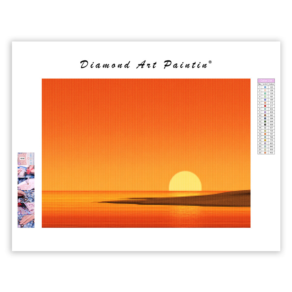 Sunset Beach Calm - Diamond Painting