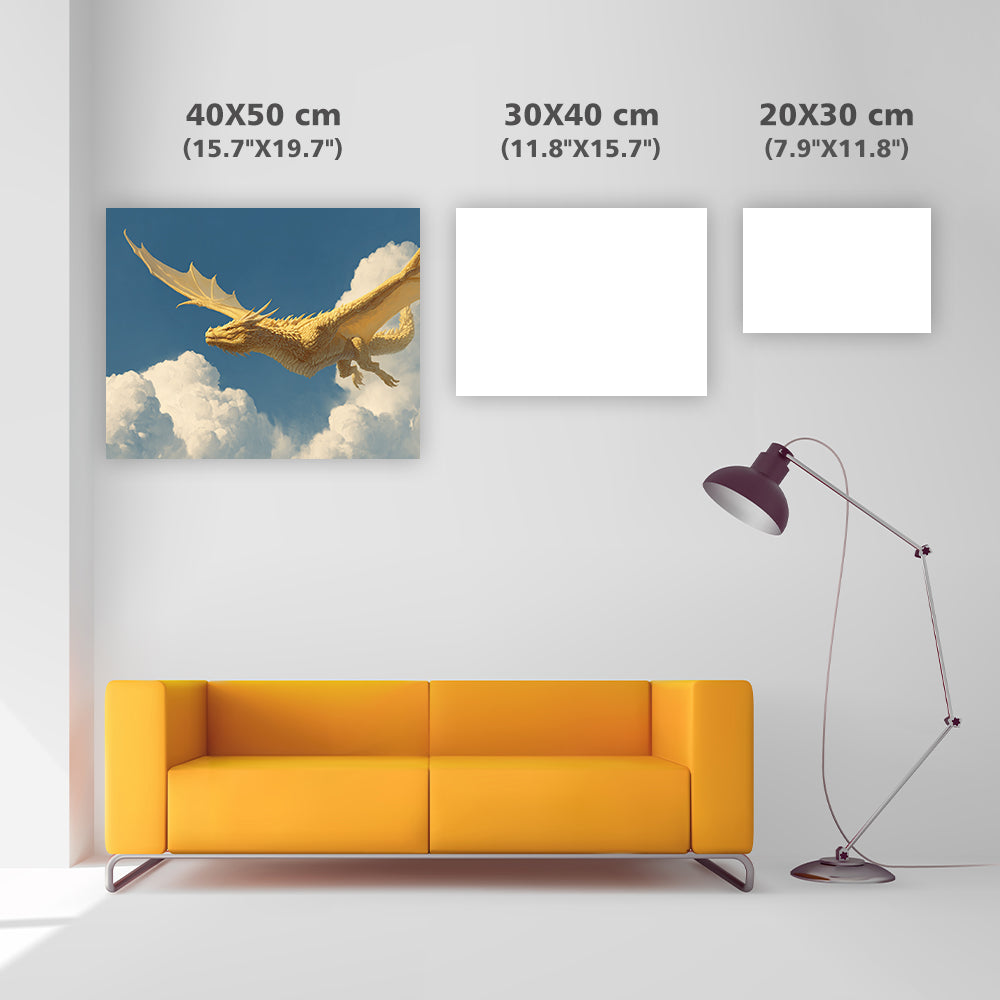 Golden Dragon Flying High - Diamond Painting
