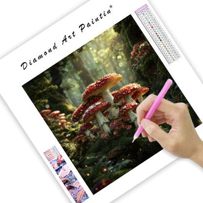 Enchanted Forest Mushroom Circle - Diamond Painting