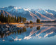 New Zealand Lake with Snowy Peaks - Diamond Painting