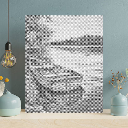 Boats in the Lake - Dot Painting