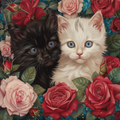 Rose Cats - Diamond Painting