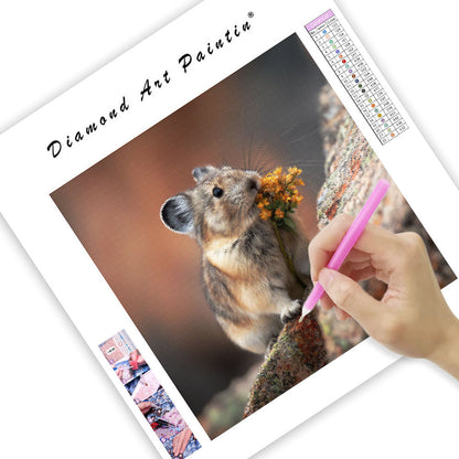 Pika with Flower - Diamond Painting