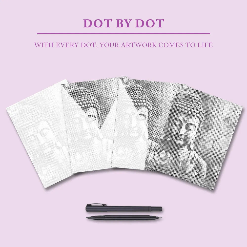 Buddha with Flower - Dot Painting