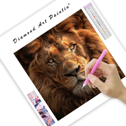 Majestic Lion Portrait - Diamond Painting