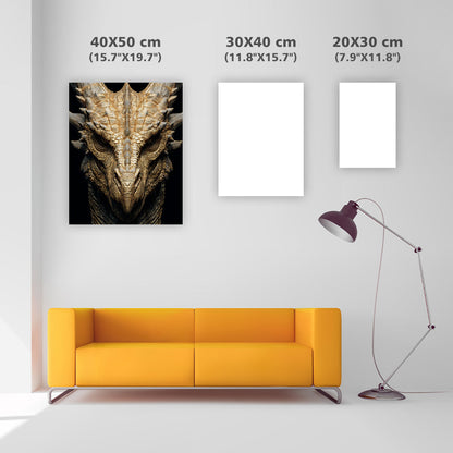 Golden Dragon Head - Diamond Painting