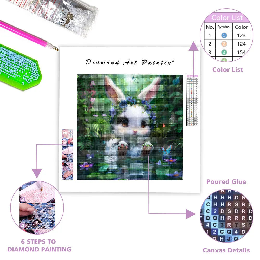 Fantasy Flower Rabbit - Diamond Painting