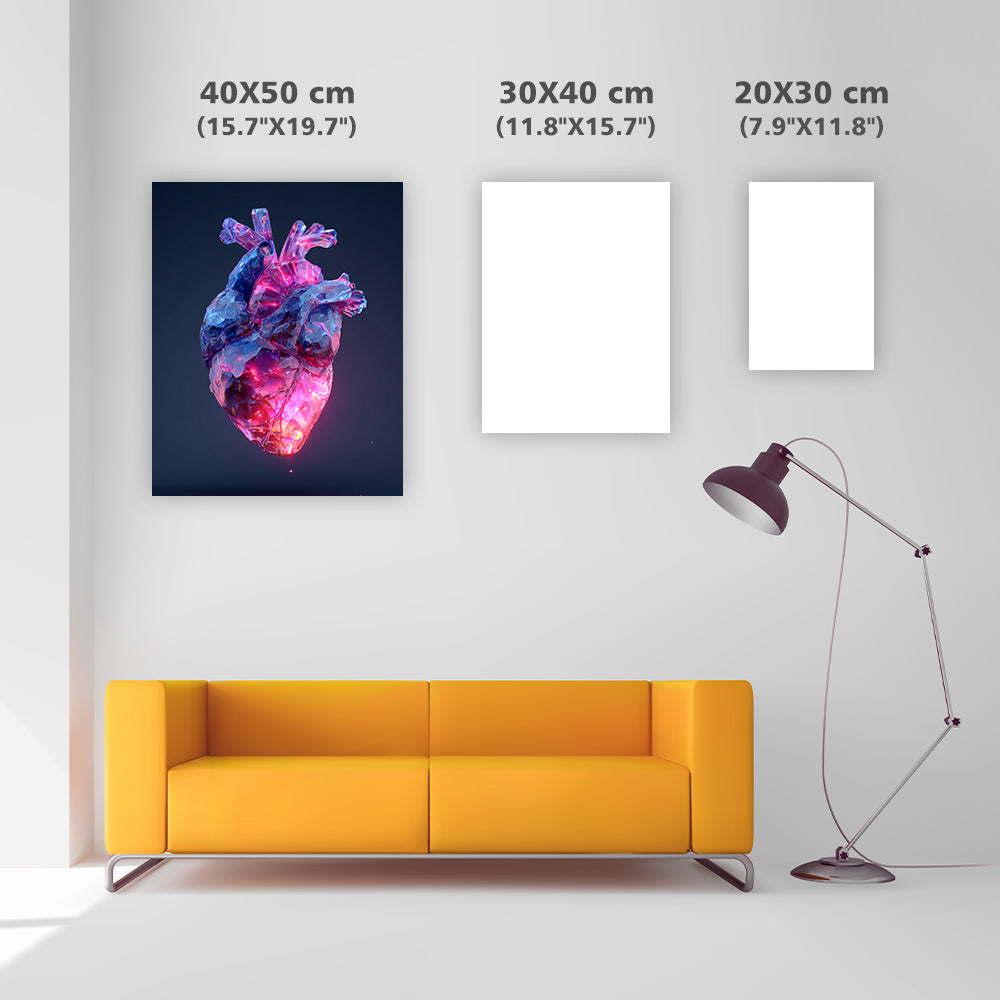 Glowing Crystal Heart - Diamond Painting