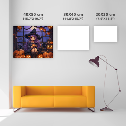 Witch Girl with Purple Hair - Diamond Painting