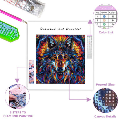 Mandala Wolf Pattern - Diamond Painting