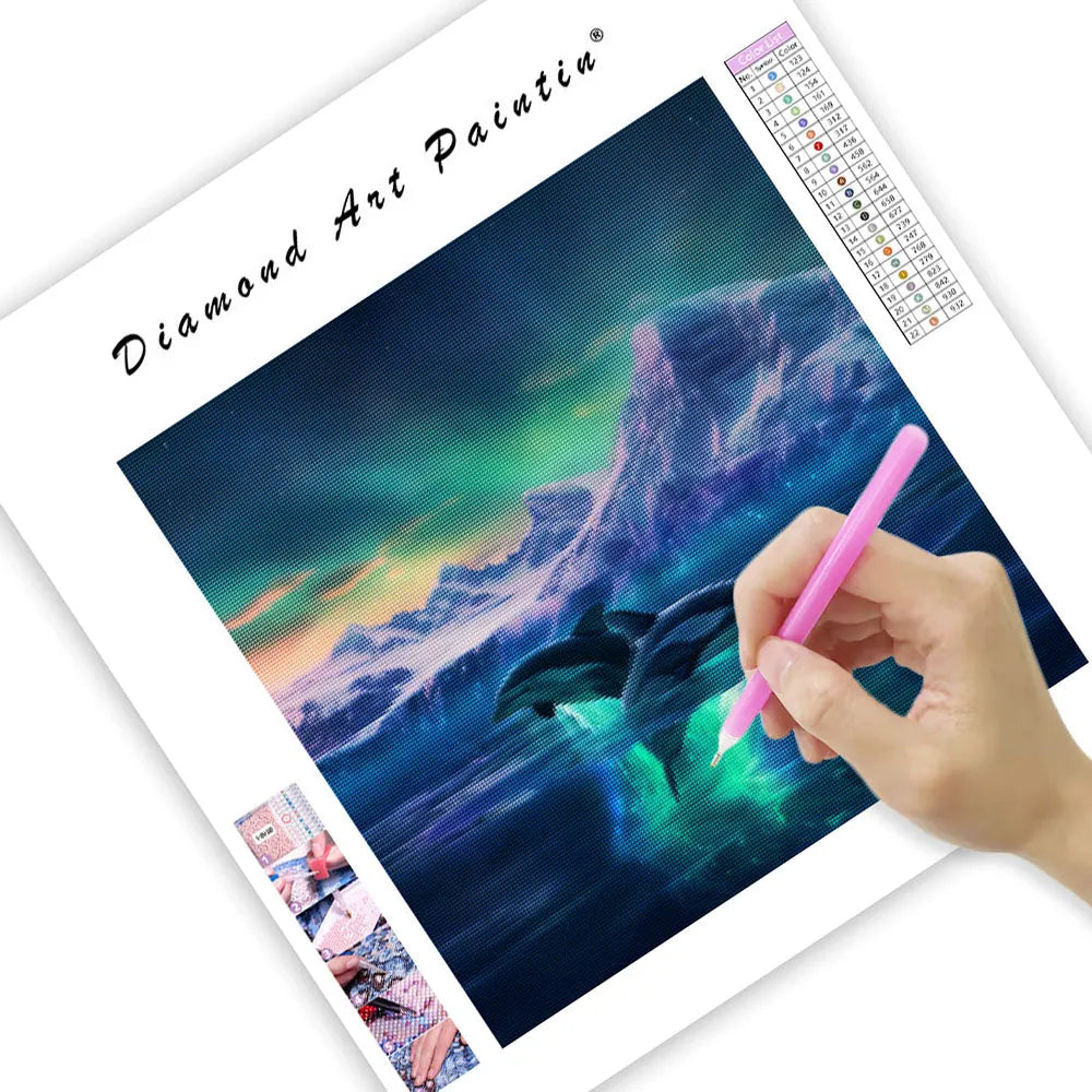 Aurora Dolphins - Diamond Painting