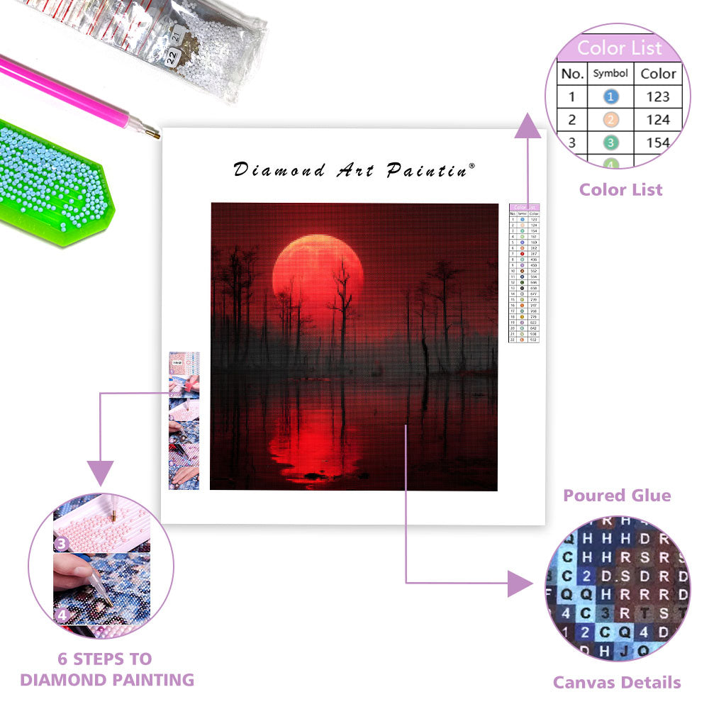 Blood Moon Swamp - Diamond Painting