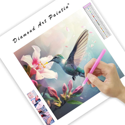 Blue Hummingbird Grace - Diamond Painting