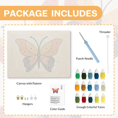Colorful Butterfly - Punch Needle