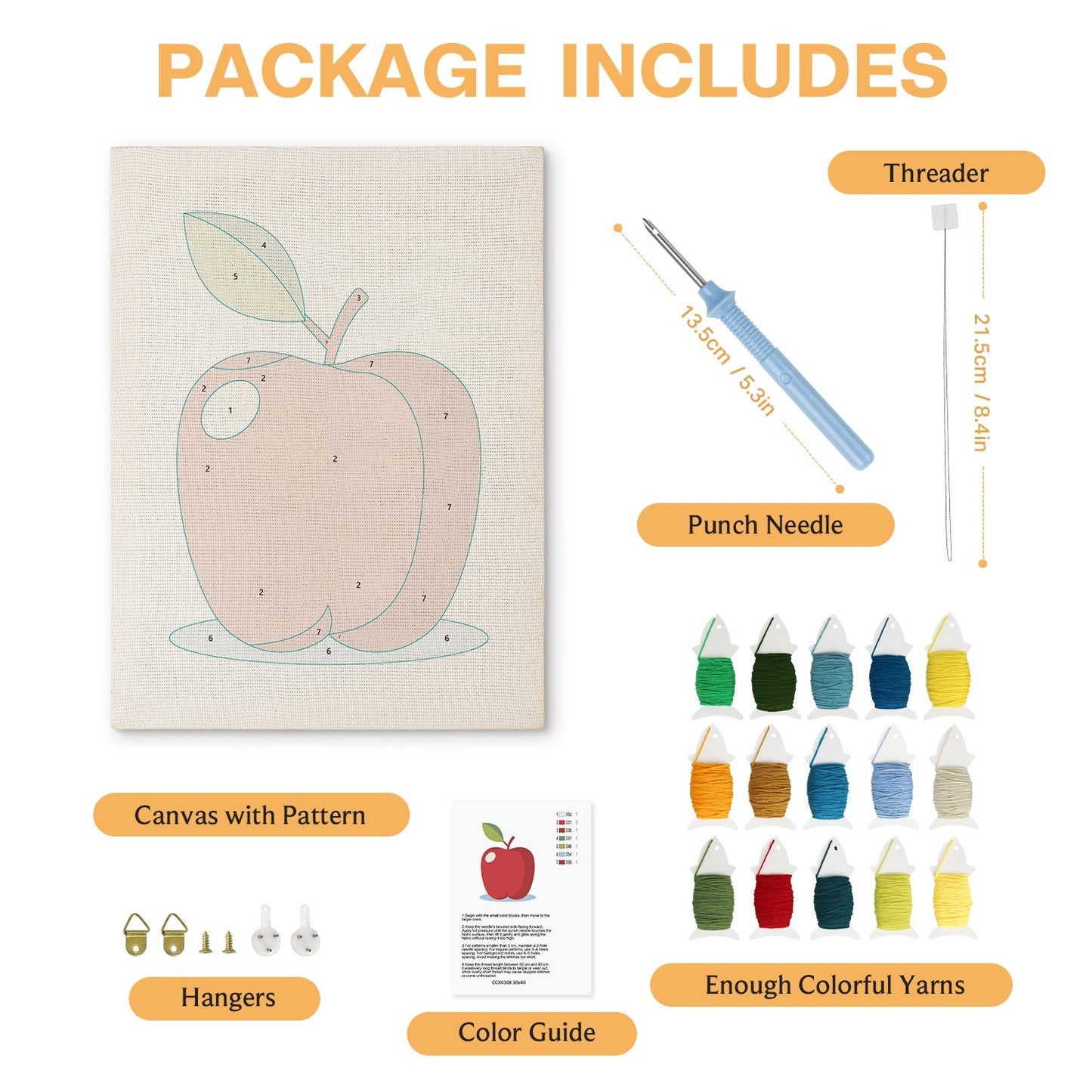 Apple Embroidery - Punch Needle