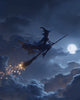 Moonlit Witch on a Broomstick - Diamond Painting
