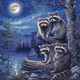 Raccoon Family - Diamond Painting
