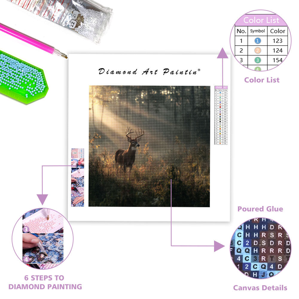 Deer at Dawn - Diamond Painting