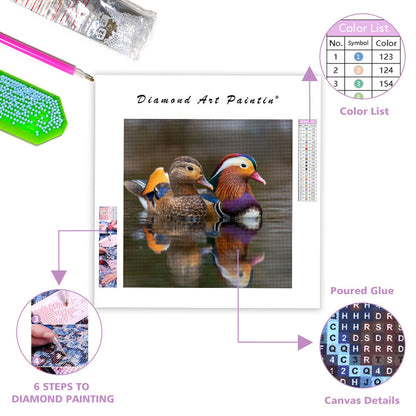 Mandarin Duck Pair - Diamond Painting