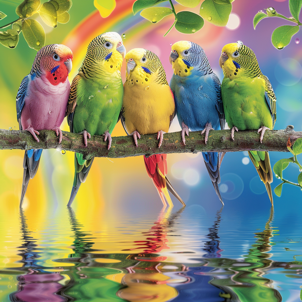 Rainbow Parrots - Diamond Painting