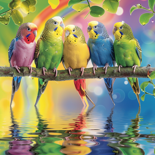 Rainbow Parrots - Diamond Painting