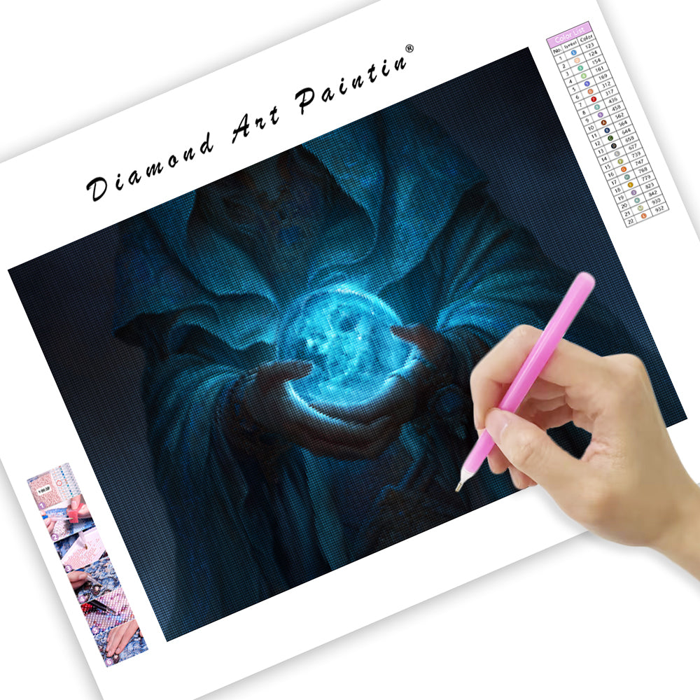 Sorceress with Glowing Orb - Diamond Painting