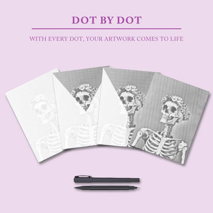 Smiling Skull - Dot Painting
